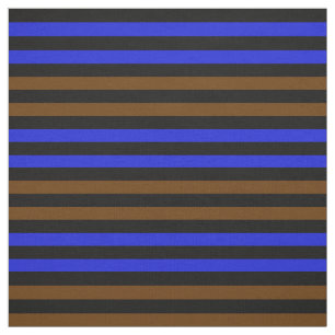 Coco brown, Royal Blue, midnight black stipe Fabric