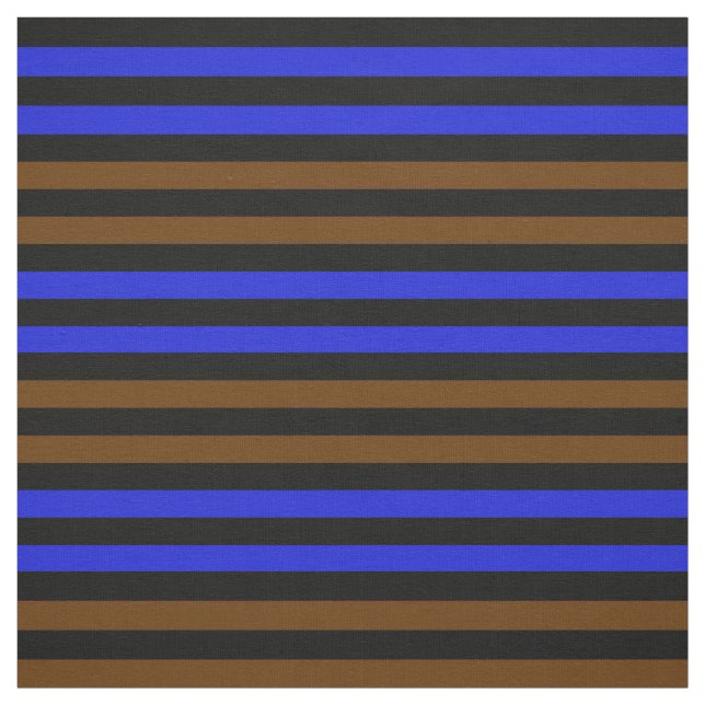 Coco brown, Royal Blue, midnight black stipe Fabric (Swatch)