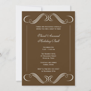 Coco brown symphony flourish corporate event party invitation