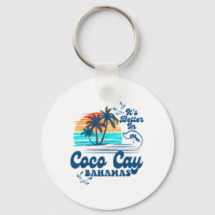 Coco Cay Bahamas Beach Summer Vacation Vintage 80s Keychain