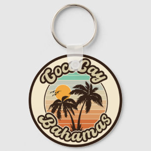 Coco Cay Bahamas Retro Sunset Souvenirs 60s Keychain