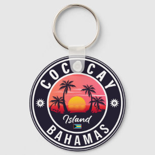 Coco Cay Bahamas Retro Sunset Souvenirs 80s Keychain