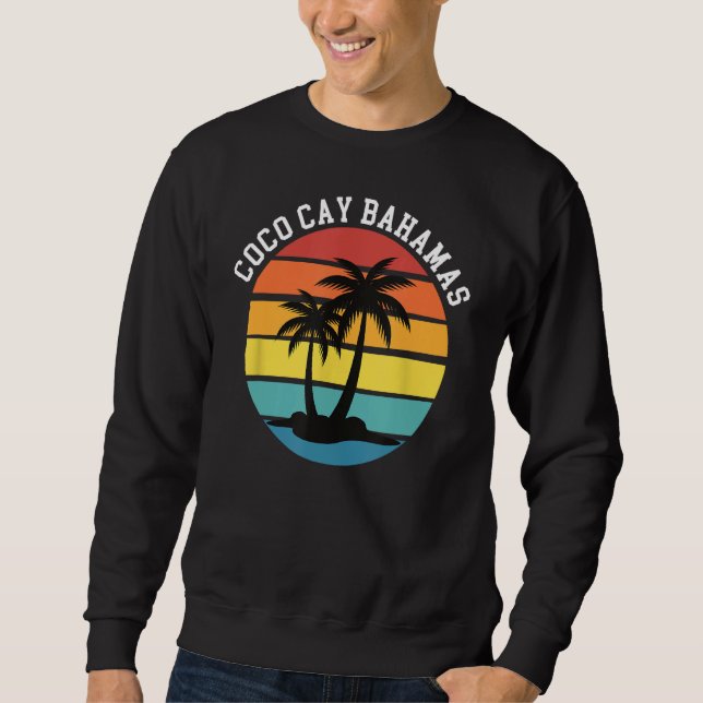 Coco Cay Bahamas Sunset Palm Trees Mexico Vacation Sweatshirt (Front)