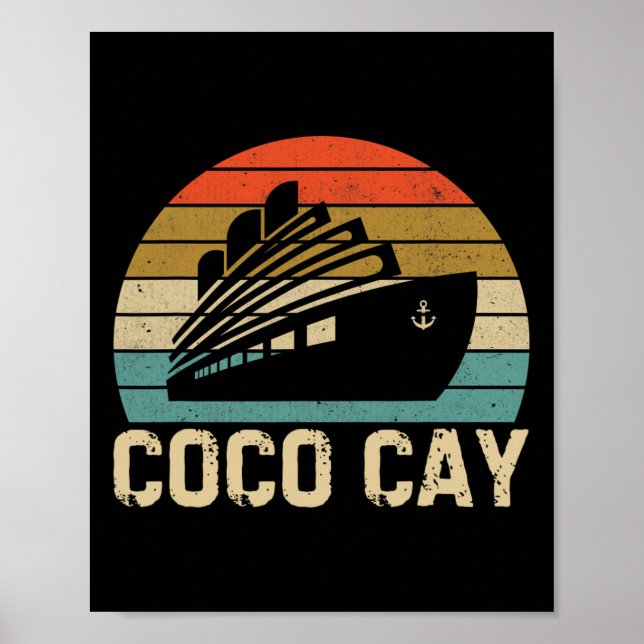 Coco Cay Byhamas Vintage Retro Souvenirs  Poster (Front)