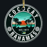 Coco Cay Island Bahamas Vintage Souvenirs 80s Ceramic Ornament<br><div class="desc">CocoCay,  Bahamas Postcard design a great Christmas or Birthday gift for fans of CocoCay beaches and pacific coast. The cute summer vibes design is a perfect gift for travel lovers and tropical destinations fans.</div>