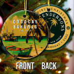 Coco Cay Island Bahamas Vintage Souvenirs 80s Ceramic Ornament<br><div class="desc">Coco Cay Bahamas Tropical Retro Sunset design. Indulge in the nostalgia of CocoCay with our vintage souvenir, designed specifically for seaside vacationers. Reminiscent of a bygone era, this design encapsulates the tranquillity and beauty of the cove, serving as a delightful reminder of your beachside getaway. This retro design makes a...</div>