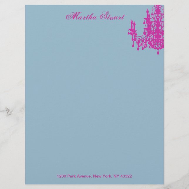 Coco Chandelier CHANGE COLOR ~ Letterhead (Front)