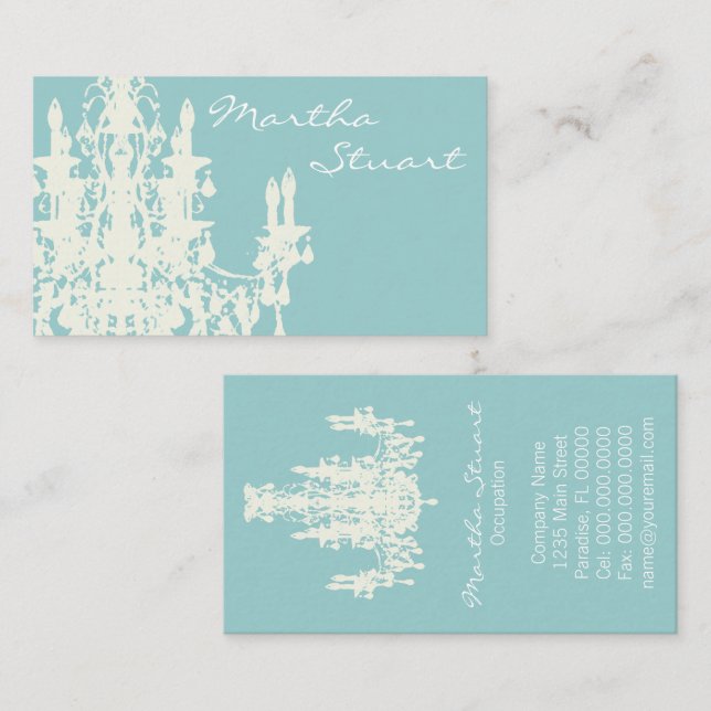 Coco Chandelier COLOR / PAPER / SHAPE OPTIONS - Business Card (Front/Back)