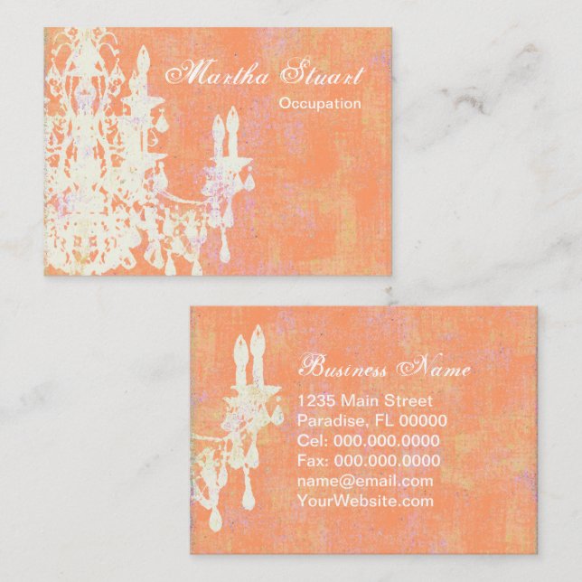 Coco Chandelier COLOR / PAPER / SHAPE OPTIONS - Business Card (Front/Back)