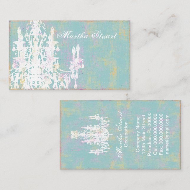 Coco Chandelier COLOR / PAPER / SHAPE OPTIONS - Business Card (Front/Back)