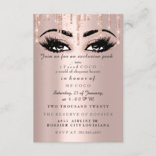 Coco Event Drips Rose Eyelash Formal Makeup Invitation