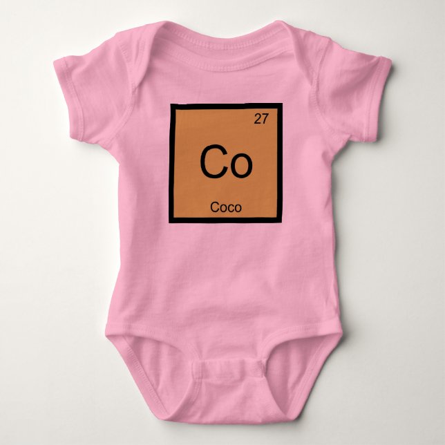 Coco Name Chemistry Element Periodic Table Baby Bodysuit (Front)