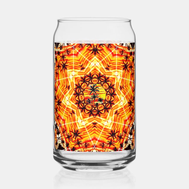 Coco Palm Star  Can Glass (Back)