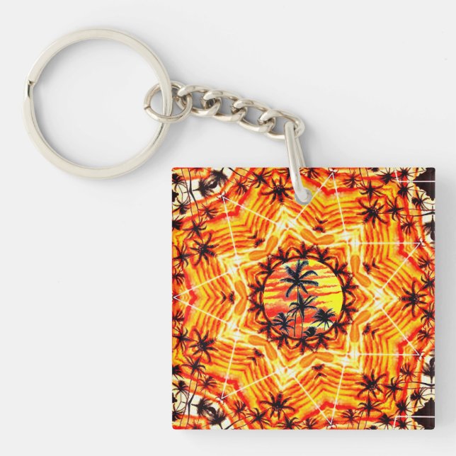 Coco Palm Star  Keychain (Front)