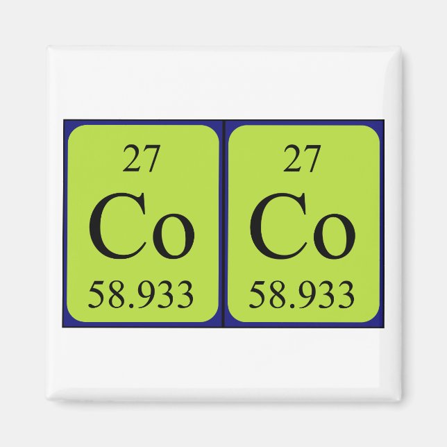 Coco periodic table name magnet (Front)