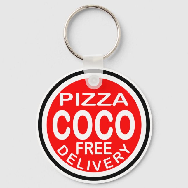 Coco Pizza Delivery Keychain (Front)