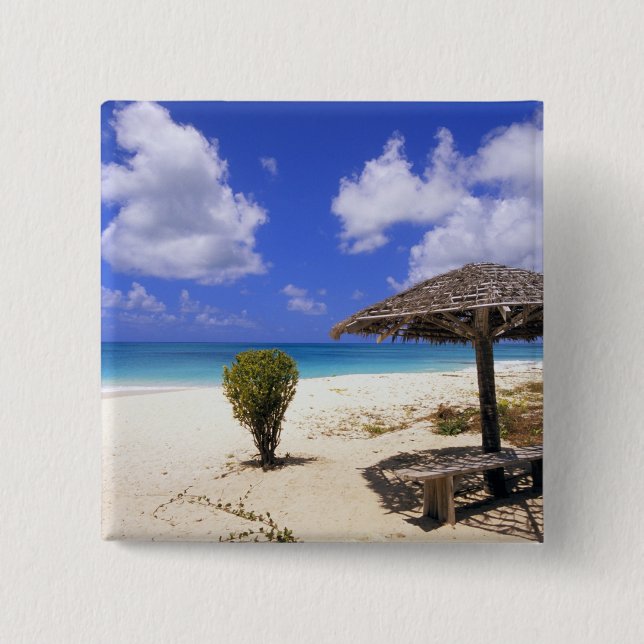 Coco Point Beach, Barbuda, Antigua 2 Inch Square Button (Front)