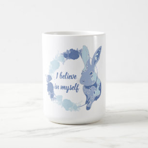 Coco the Bunny Sticker “I Believe in Myself” Blue  Coffee Mug