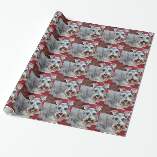 Coco, the mini schnauzer, gift wrap. wrapping paper (Unrolled)