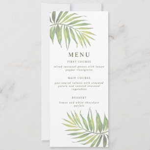 COCO Watercolor Palm Leaf Menu Invitation