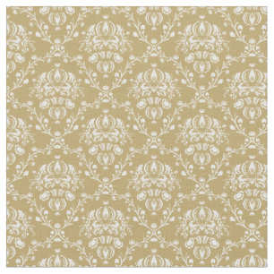 Cocoa and Cream Damask Fabric