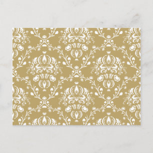 Cocoa and Cream Damask Postcard