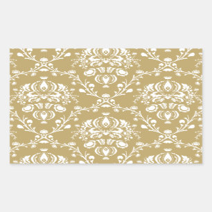 Cocoa and Cream Damask Sticker