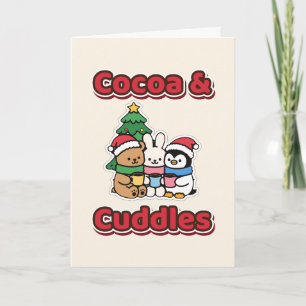 Cocoa and Cuddles Christmas Bear Bunny Penguin Card