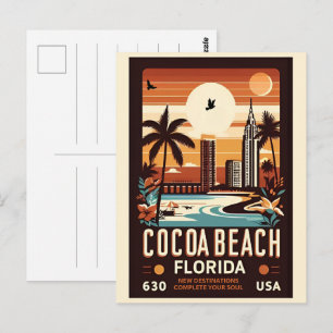 Cocoa Beach City Florida coast line gifts Postcard