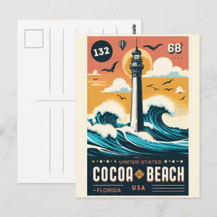 Cocoa Beach City Florida coast line gifts Postcard
