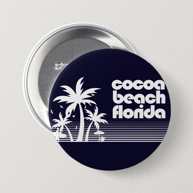 Cocoa Beach Florida 3 Inch Round Button (Front & Back)