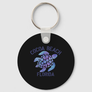 Cocoa Beach, Florida Beach Design _ Tribal Turtle Keychain