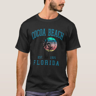 Cocoa Beach Florida Beach Retro Sunset Palm Trees T-Shirt