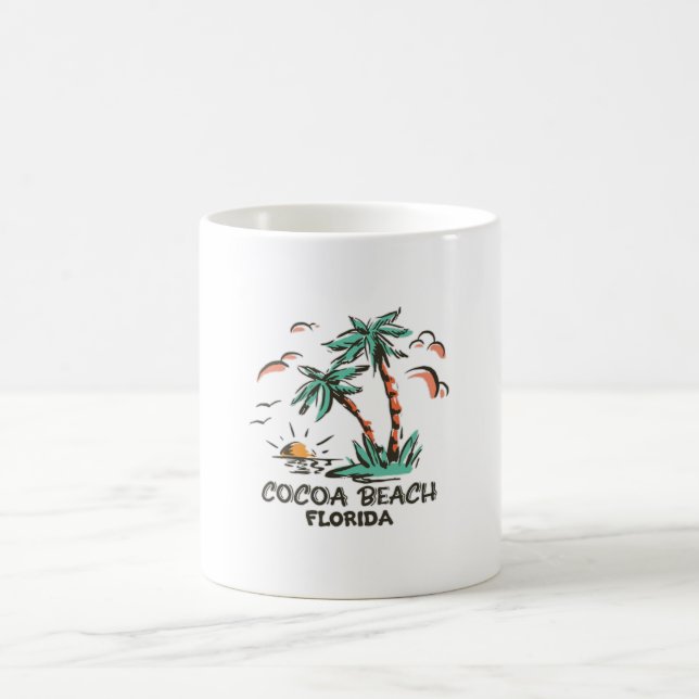 Cocoa Beach - Florida - Colourful Sunset Coffee Mug (Center)