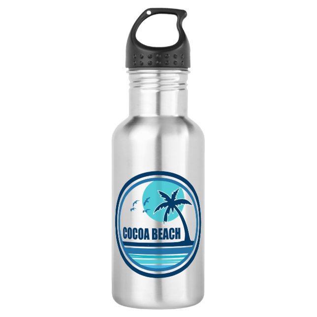 Cocoa Beach Florida Palm Tree Birds 532 Ml Water Bottle (Front)