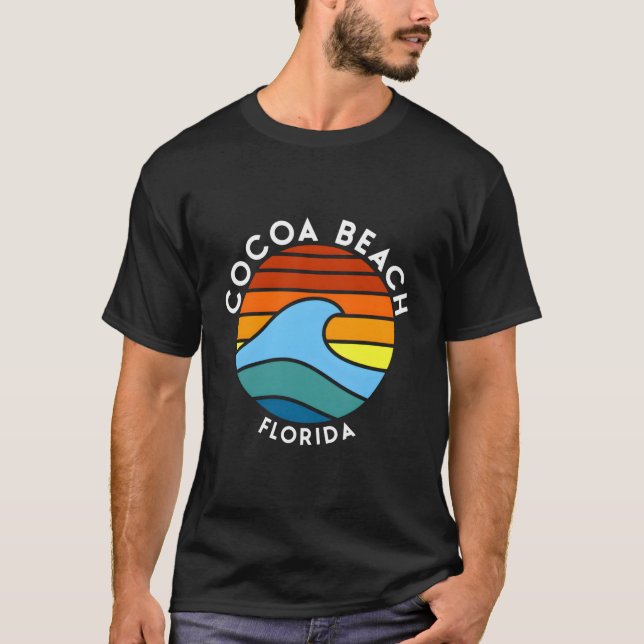 Cocoa Beach Florida Retro Wave T-Shirt (Front)