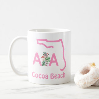 Cocoa Beach Florida Route A1A Flamingos Coffee Mug