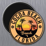 Cocoa Beach Florida souvenir Beach Vintage Travel  Magnet<br><div class="desc">Cocoa Beach Florida Design. Sunset design with your favourite Florida beach and sea,  suitable for USA beach lovers especially who love Cocoa Beach.</div>