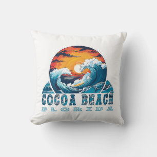 Cocoa Beach Florida Throw Pillow
