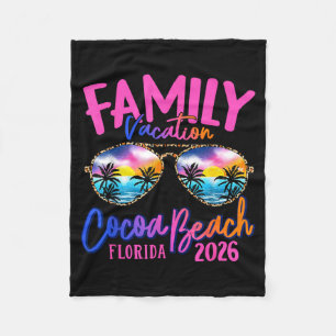 Cocoa Beach Florida Vacation 2026 Matching Family Fleece Blanket