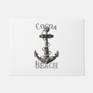 Cocoa Beach Florida Vacation Nautical Anchor Doormat