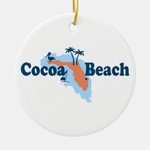 Cocoa Beach - Map Design. Ceramic Ornament