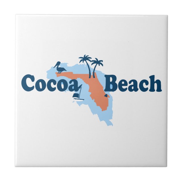 Cocoa Beach - Map Design. Tile (Front)
