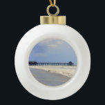 Cocoa Beach Pier Ceramic Ball Christmas Ornament<br><div class="desc">The historic Cocoa Beach Pier in Florida</div>