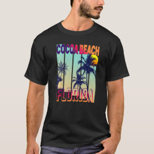 Cocoa Beach Retro Vintage Style Palm Tree Premium T-Shirt