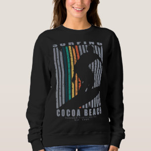 Cocoa Beach Surfing Beach Retro Surfing Summer Vac Sweatshirt