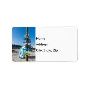 Cocoa Beach Tiki Totem Label