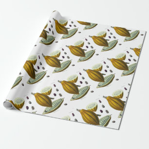 Cocoa bean vintage illustration gift paper