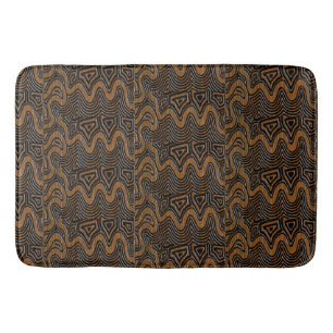 Cocoa Brown Geometric Kuba Cloth Bath Mat