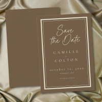 Cocoa Brown Minimalist Frame Wedding